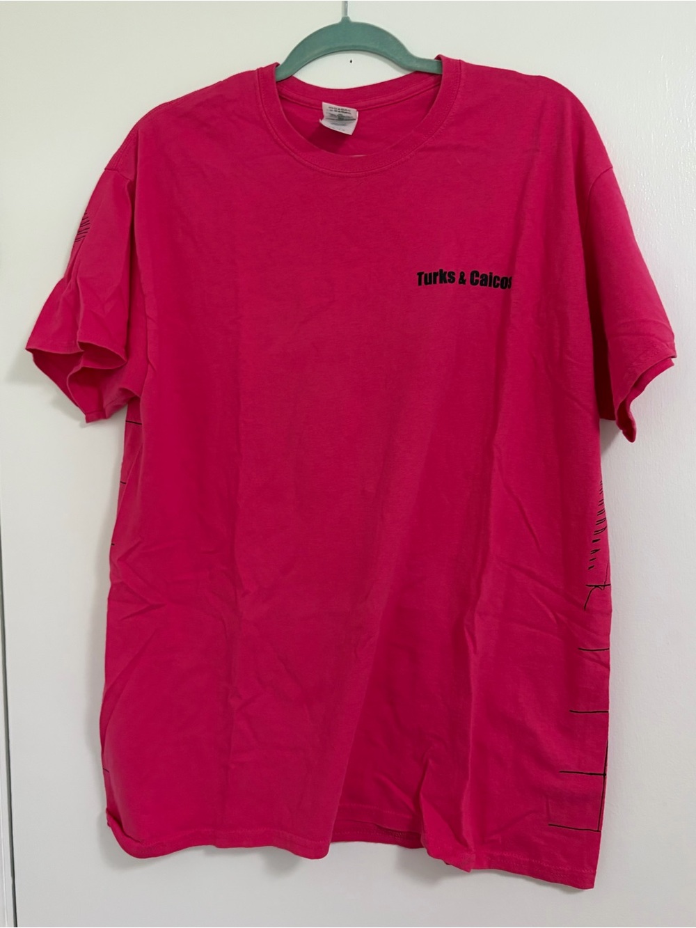 Gildan Bright Pink Turks & Caicos Short Sleeve Tee